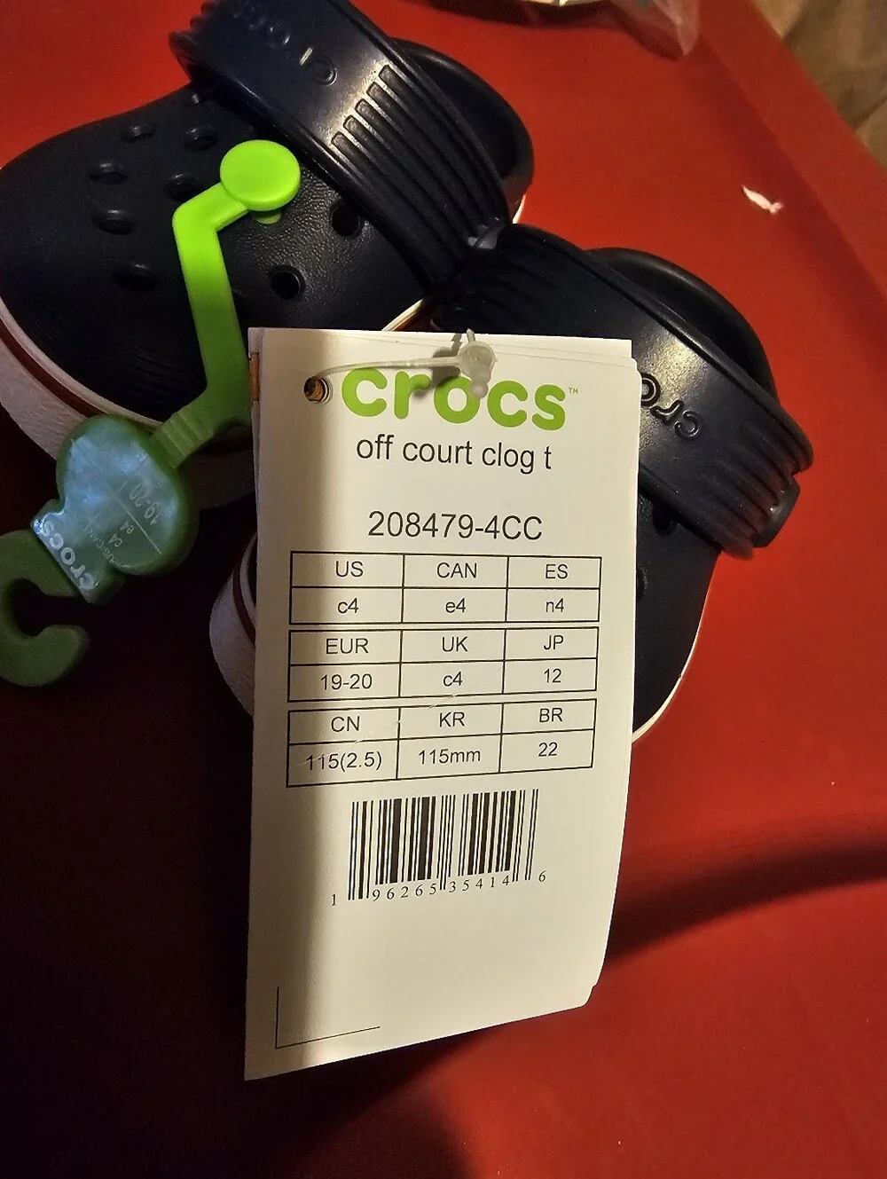 CROCS Kids Navy Blue & White Clog Sandals C4 NEW